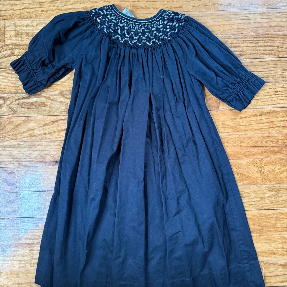 Elegant Black Smocked Dress